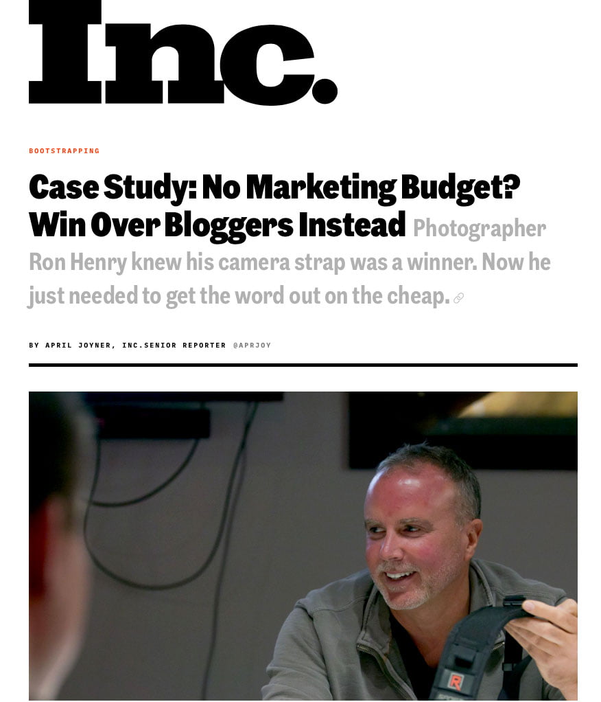 Inc Article on Ron Henry, BlackRapid 1
