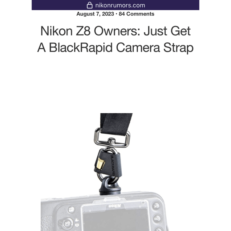 Best Nikon Z8 Strap Solution: Nikon Rumors 1